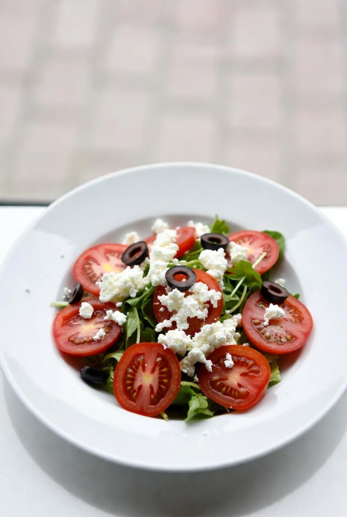 Sałatka z pomidorami i fetą Sałatka z pomidorami i fetą