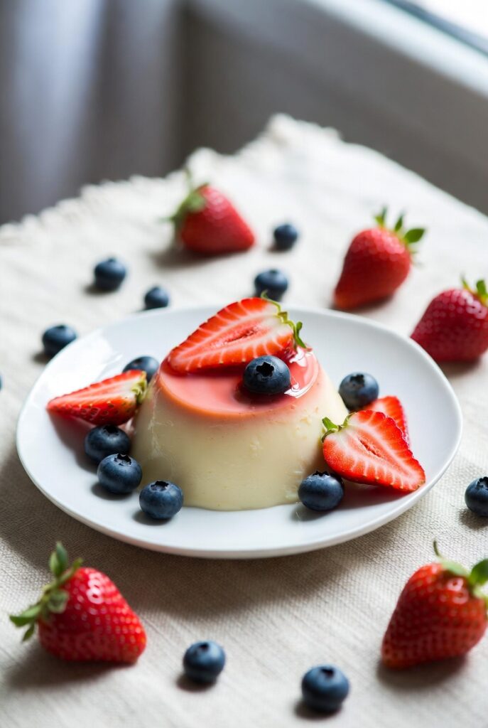 panna cotta z owocami
